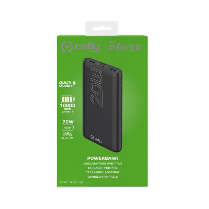 Celly Power Bank PD 20W 10,000 Mah