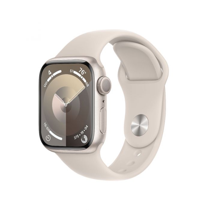 Apple Watch Series 9 45mm Aluminium Starlight Smartwatch with Starlight Sport Band M/L